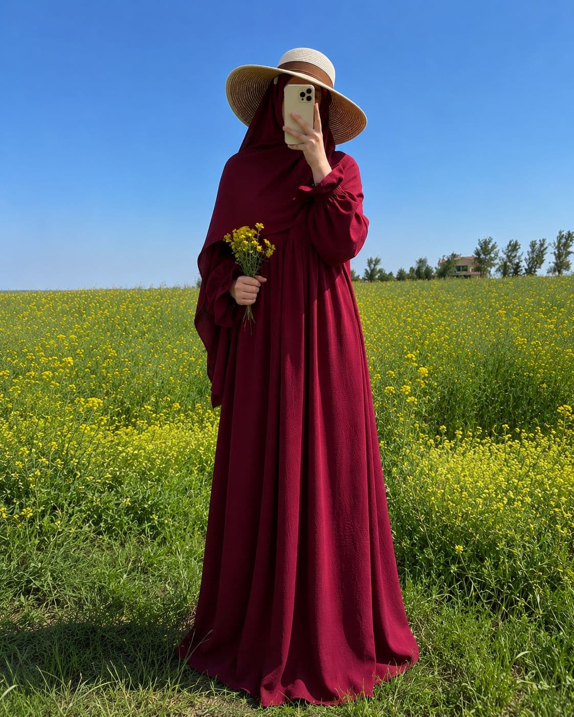 Mavera Model Şal&Elbise Vişne